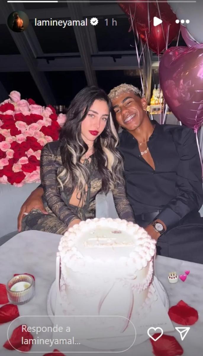 Lamine Yamal confirma su romance con Nicki Nicole en una romántica celebración de cumpleaños