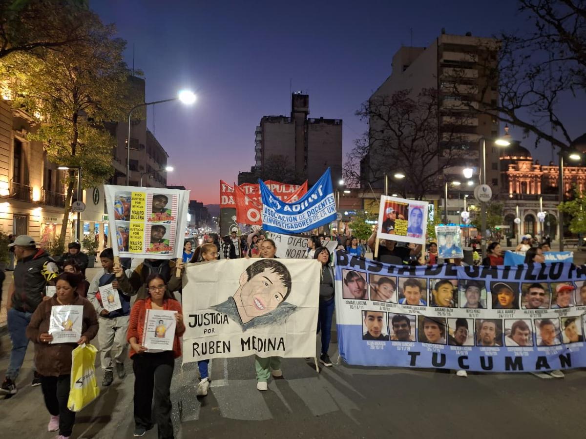 APOYO.  Hubo un acto y movilización con distintos sectores en lucha.