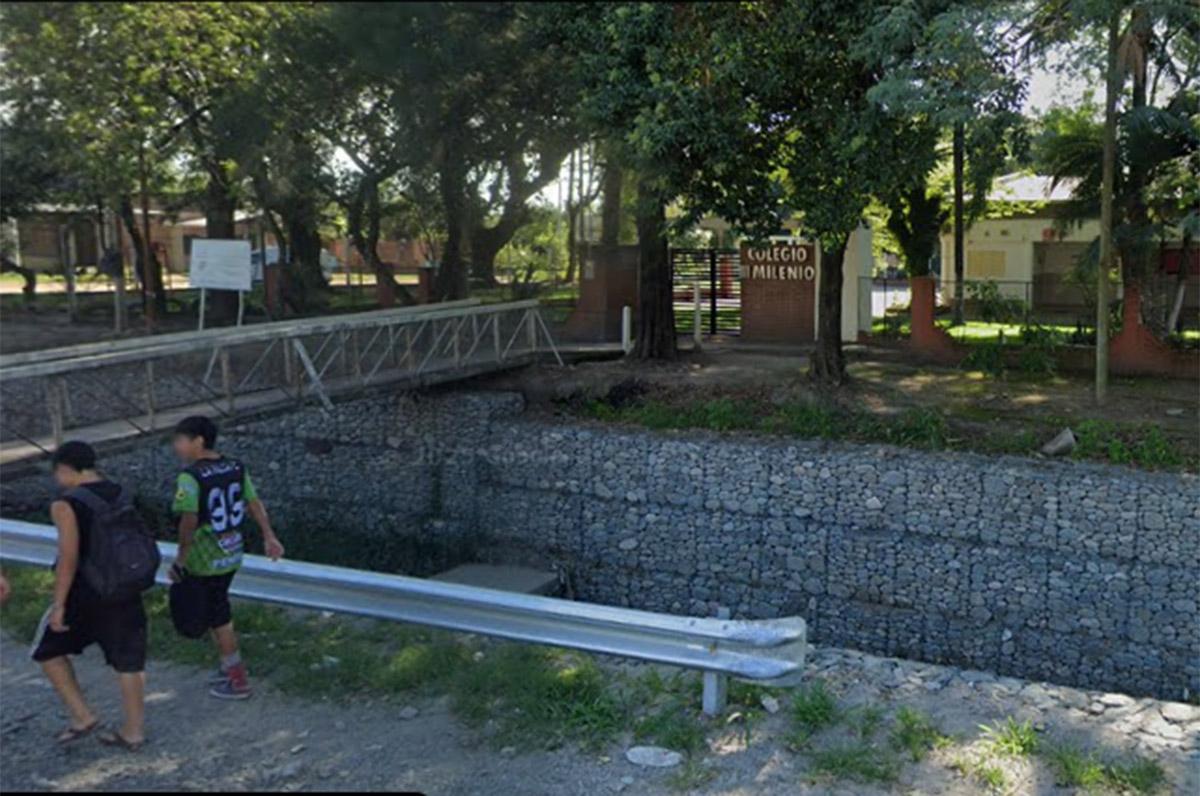 LUGAR DEL ENCUENTRO. La sede del Colegio III Milenio, al costado de la ruta 315 (Camino del Perú).
