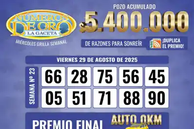 Los Números de Oro de LA GACETA del 29 de agosto de 2025