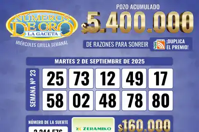 Los Números de Oro de LA GACETA del 2 de septiembre de 2025