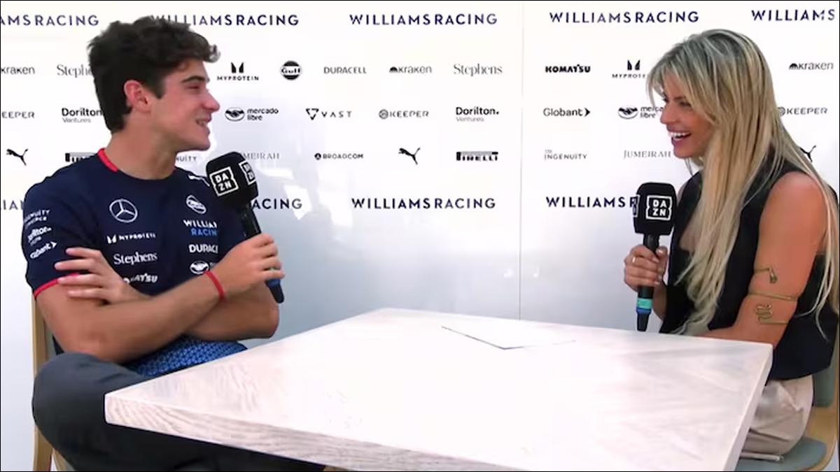 EL PRIMER CRUCE. En Monza 2024, Christine GZ fue la primera en entrevistar a Colapinto en la Fórmula 1 y comenzó un vínculo que los fanáticos siguen de cerca.