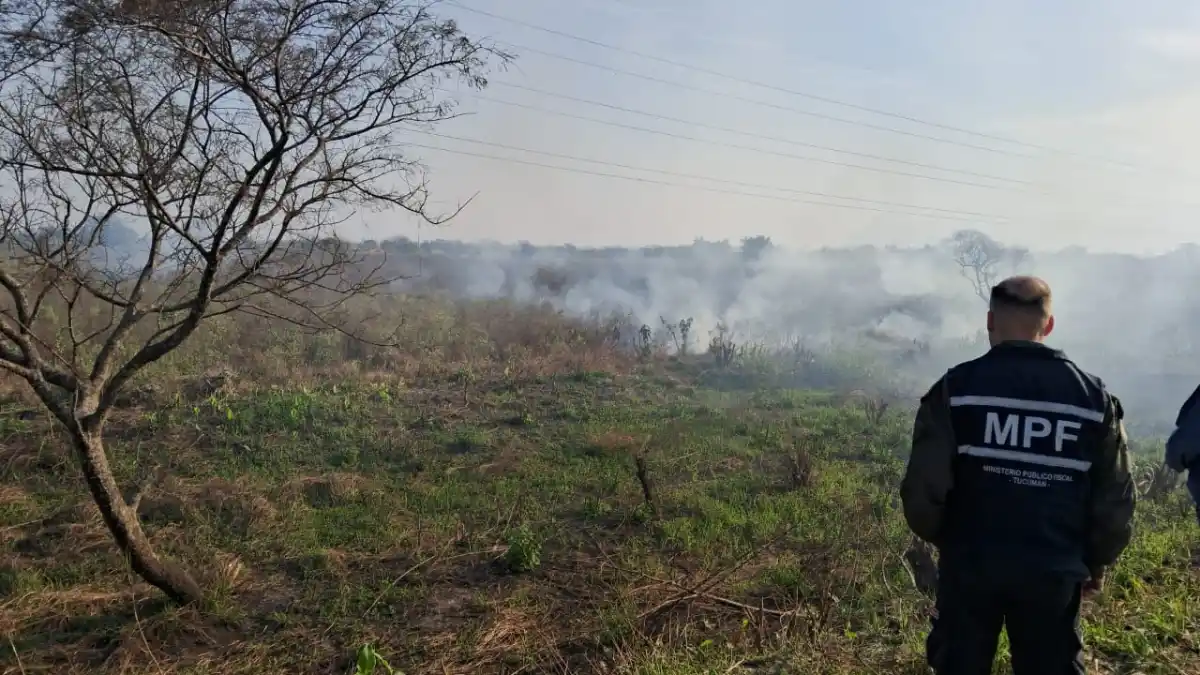 La quema de pastizales afectó una línea de alta tensión en Cevil Pozo