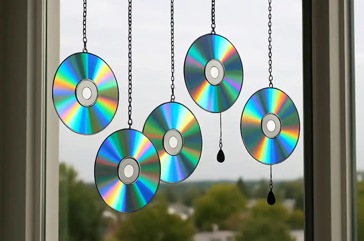 Las cortinas de CDs pueden ayudarte a mantener la limpieza.