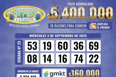 Los Números de Oro de LA GACETA del 3 de septiembre de 2025