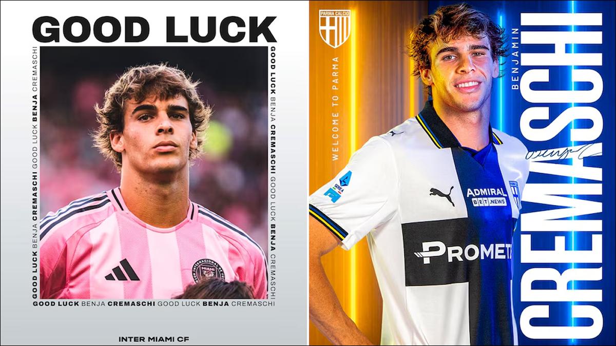 NUEVO DESTINO. Inter Miami oficializó la cesión de Cremaschi y Parma le dio la bienvenida como refuerzo para la Serie A.