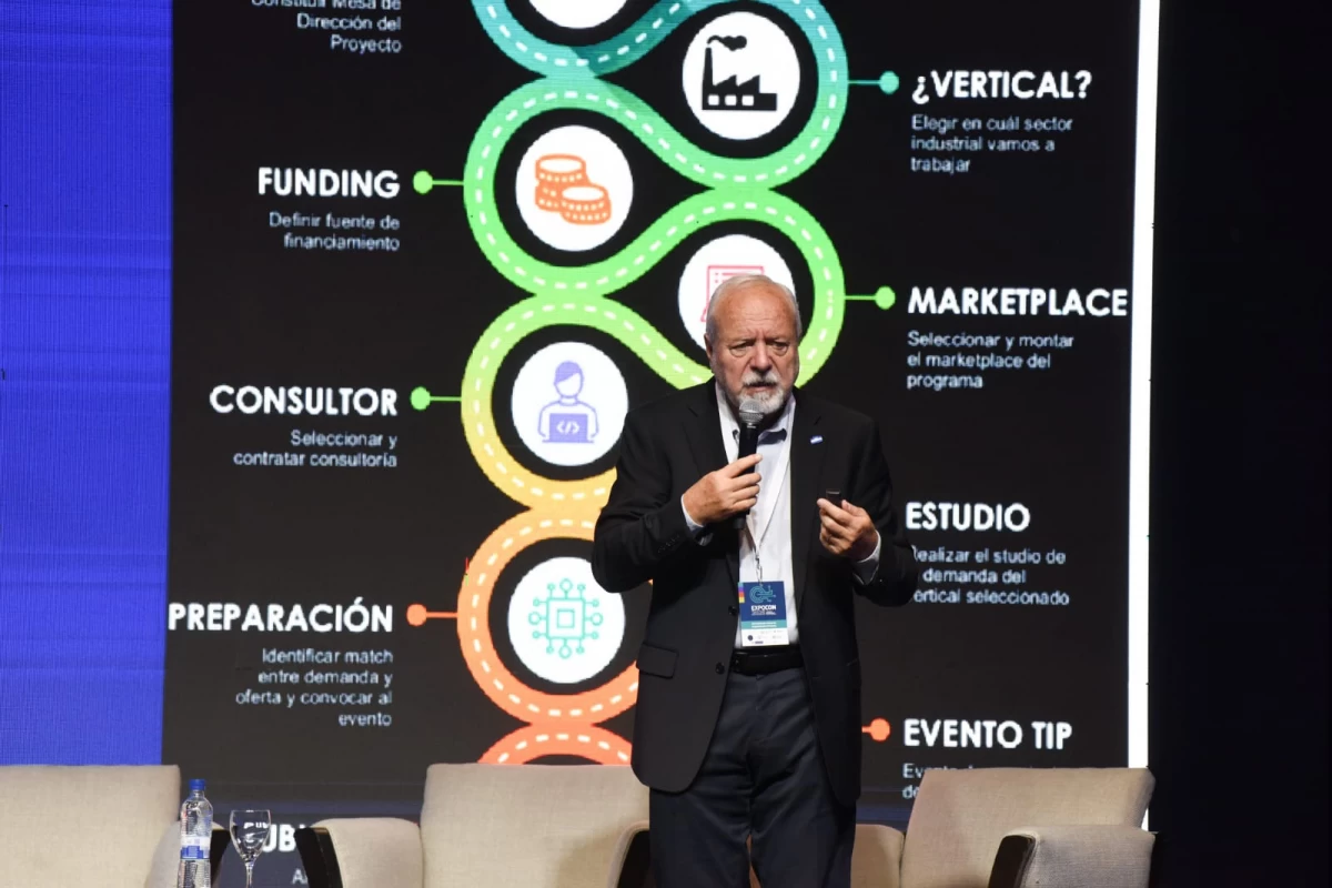 APERTURA. Luis Galeazzi, director ejecutivo de Argencom, dio el puntapié inicial para la Expocon 2025. LA GACETA / FOTO DE ANALÍA JARAMILLO