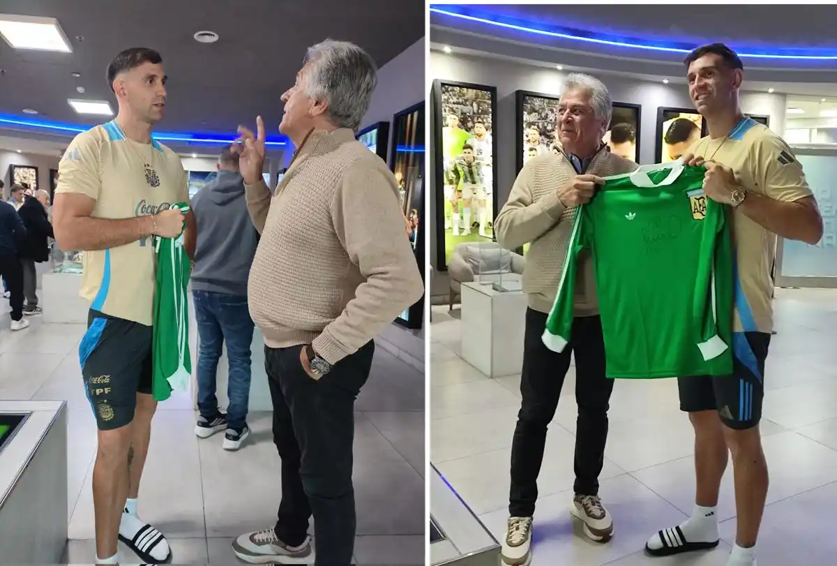 Ubaldo Fillol con el Dibu, antes del partido