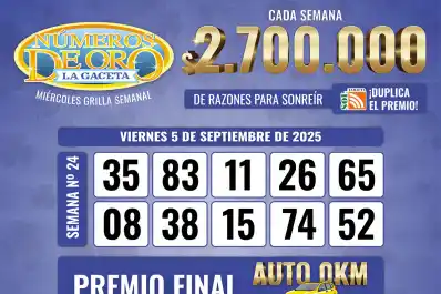 Los Números de Oro de LA GACETA del 5 de septiembre de 2025