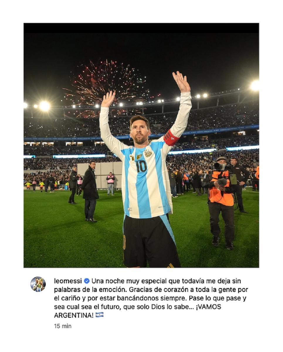 Messi emocionó con un posteo tras su último partido en Argentina y dejó una frase llena de incertidumbre