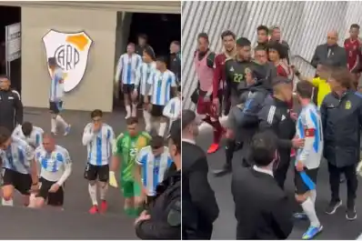 Filtraron el video del furioso cruce de Lionel Messi con un rival en el túnel del Más Monumental