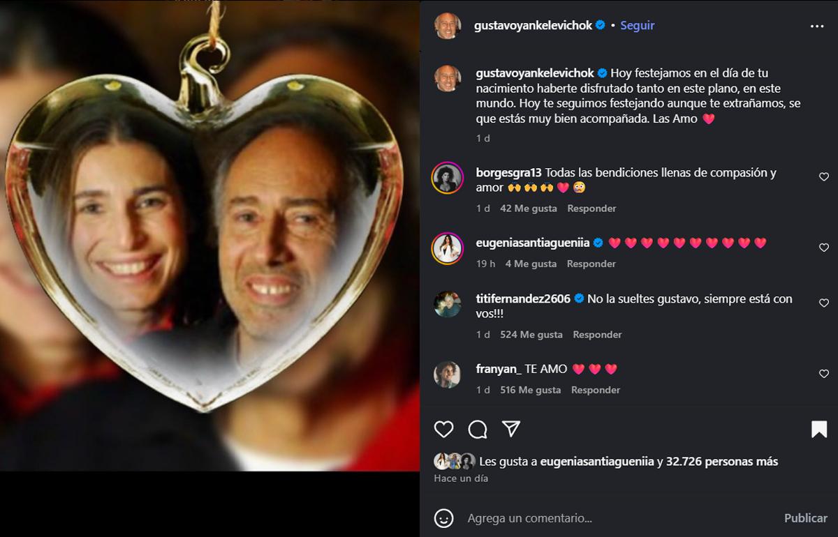 El posteo de Gustavo Yankelevich en homenaje a su hija Romina Yan.