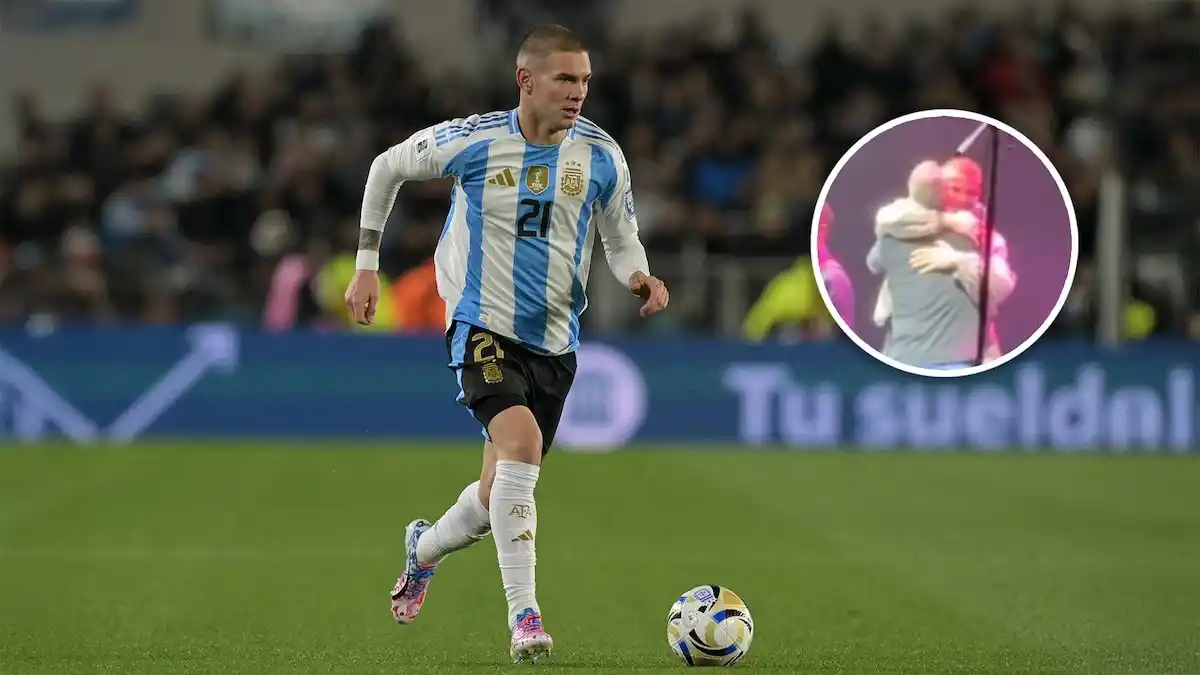 El próximo diez: Mastantuono sorprendió en un recital de rock con un detalle que enloqueció al público