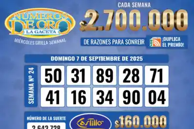 Los Números de Oro de LA GACETA del 7 de septiembre de 2025