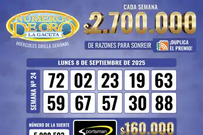Los Números de Oro de LA GACETA del 8 de septiembre de 2025
