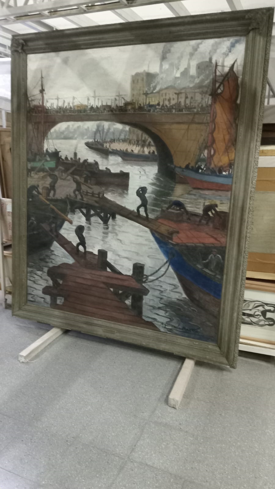 “VIENTO PUENTE DE BARRACAS”. Un clásico de Benito Quinquela Martín.