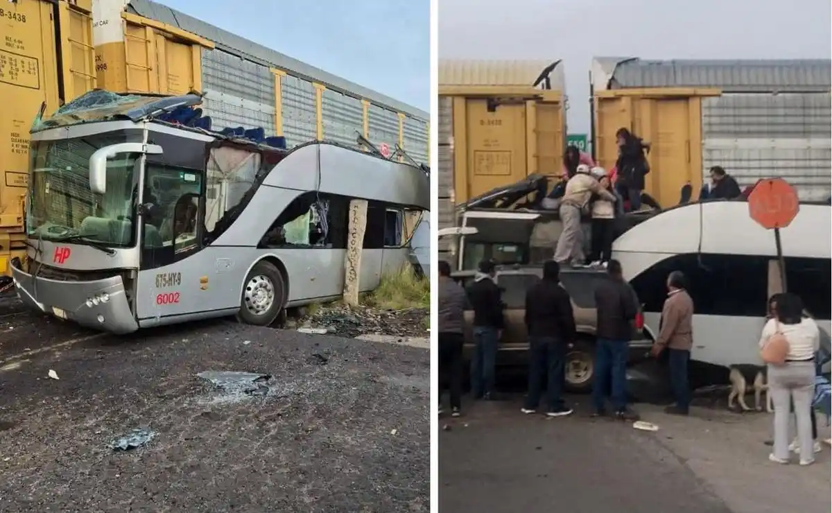 Tragedia vial en México: al menos diez muertos y más de 40 heridos en un choque entre un tren y un micro