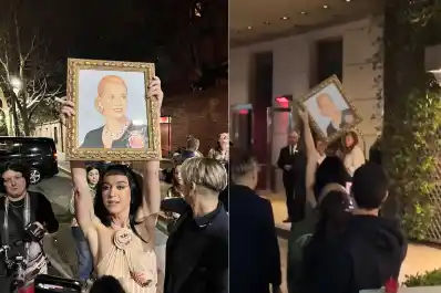 Katy Perry exhibió orgullosa un cuadro de Eva Perón en su primera noche en Buenos Aires