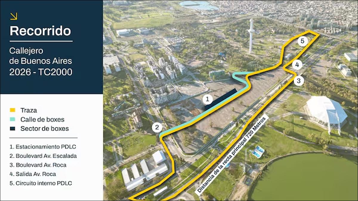 NUEVO ESCENARIO. El trazado tendrá 2.790 metros, con recta principal sobre la avenida Coronel Roca y boxes dentro del Parque de la Ciudad.