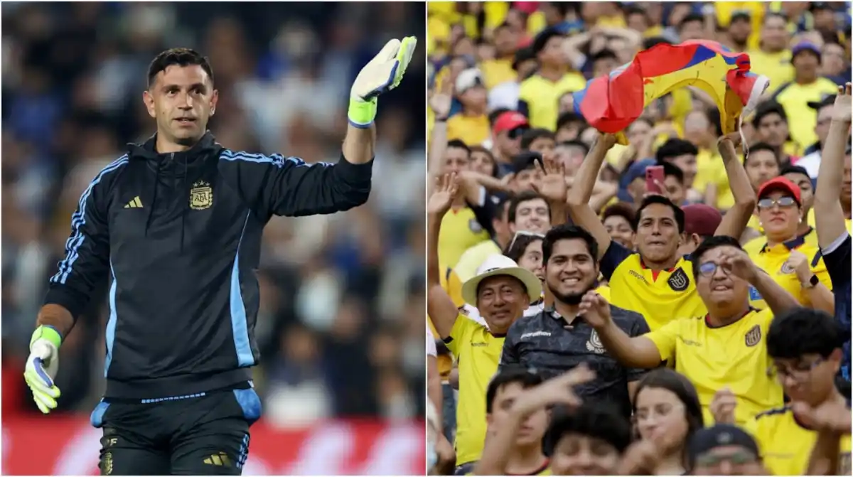 El llamativo gesto del Dibu Martínez con los hinchas de Ecuador en la previa del partido