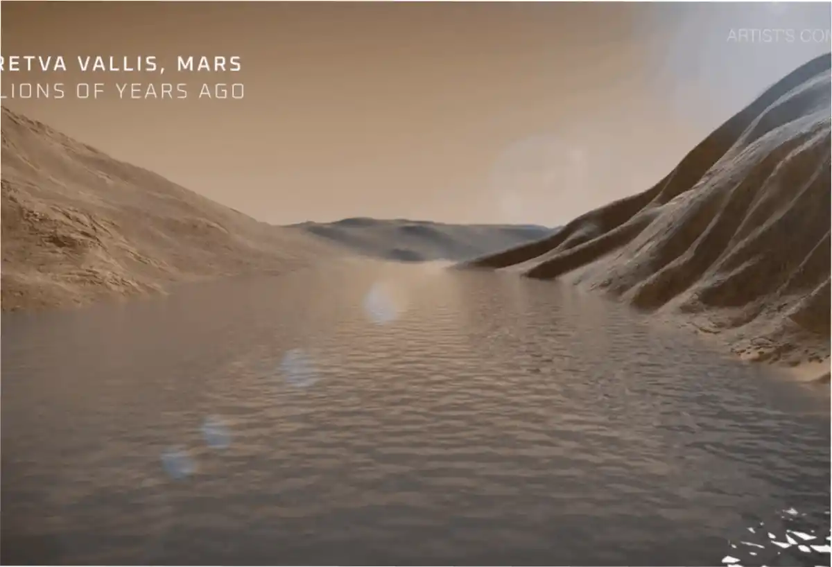 Al lado de lo que fue un río, allí encontraron posible vida en Marte.