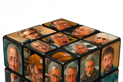 Las caras de Francella, nuestro cubo Rubik