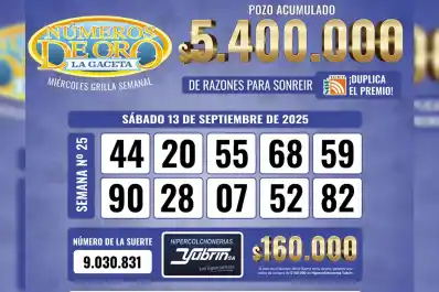 Los Números de Oro de LA GACETA del 13 de septiembre de 2025