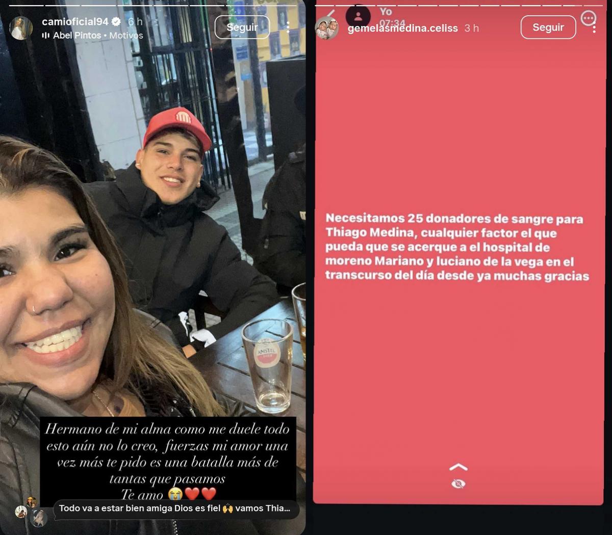Piden cadena de oración y 25 donantes de sangre para Thiago Medina: el ex Gran Hermano está grave