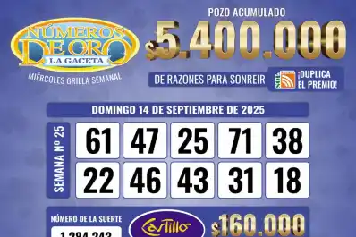 Los Números de Oro de LA GACETA del domingo 14 de septiembre de 2025