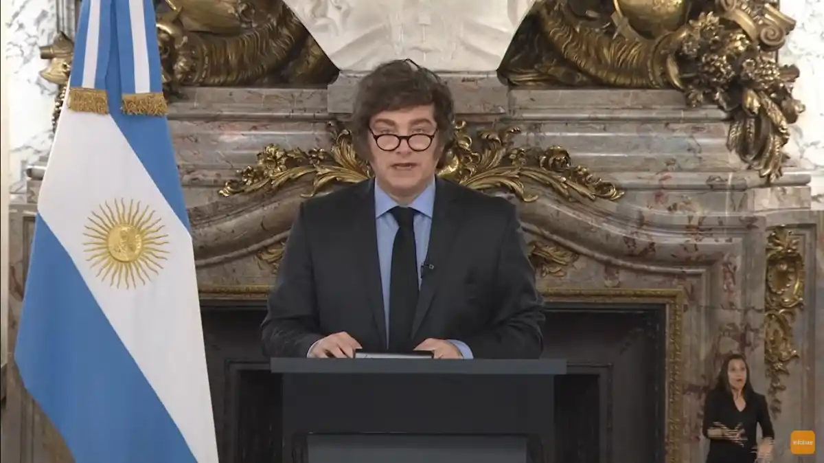 JAVIER MILEI. El Presidente habló en cadena nacional.