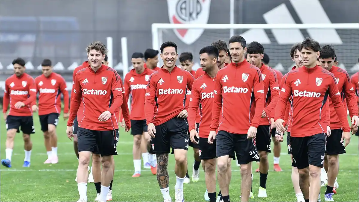 RIVER SE PREPARA. El equipo de Gallardo ultima detalles para recibir a Palmeiras en el Monumental, en la ida de los cuartos de final de la Copa Libertadores.