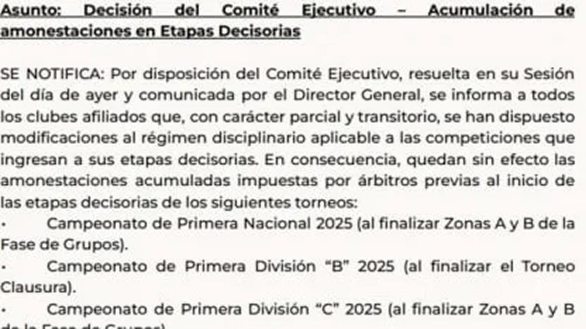 La disposición del Boletín Oficial N°6755.