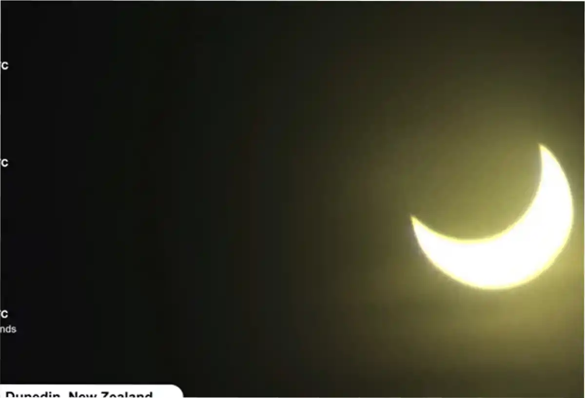 Así se vio el eclipse parcial profundo del 21 de septiembre. Captura de Time and Date.