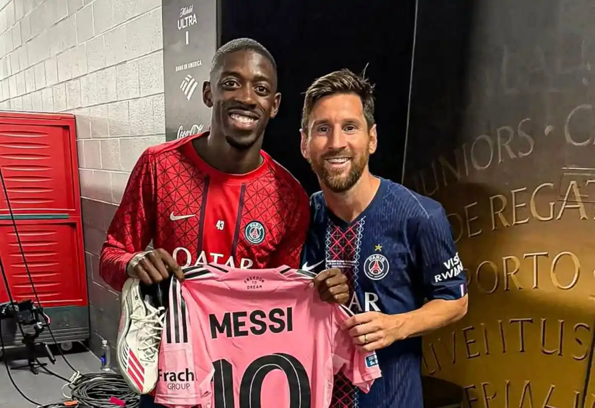 En el Mundial de Clubes, Dembélé se reencontró con Messi y se llevó la camiseta del 10 del Inter Miami.