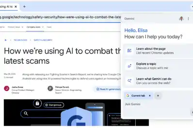 Google integra la inteligencia artificial de Gemini en su navegador Chrome