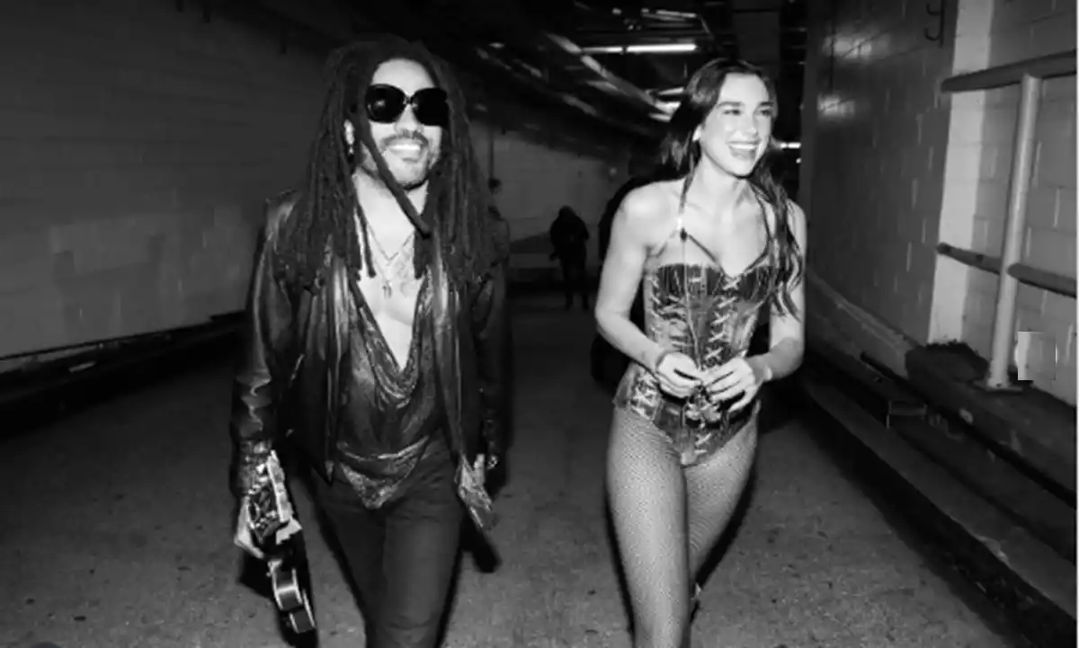 Lenny Kravitz sube a cantar con Dua Lipa en Nueva York