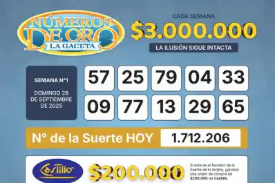 Los Números de Oro de LA GACETA del 28 de septiembre de 2025