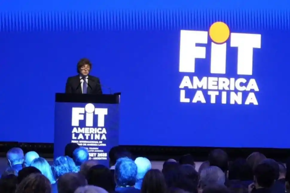 DISCURSO INAUGURAL. El presidente Javier Milei abrió la Feria Internacional de Turismo en Buenos Aires.