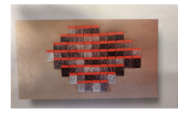 “LA QUEMA”. Acrílico y collage sobre papel.