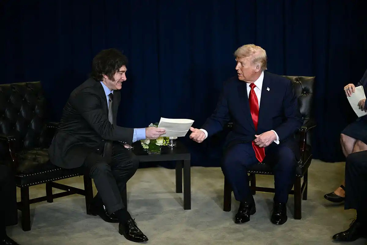 EN NUEVA YORK. Milei y Trump compartieron un encuentro en el marco de la asamblea de las Naciones Unidas, realizada el 23 de septiembre.