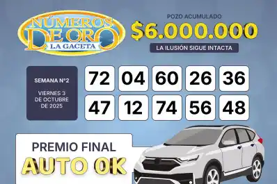 Los Números de Oro de LA GACETA del 3 de octubre de 2025