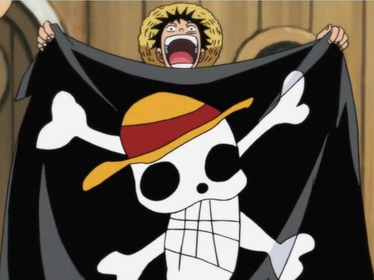 EN EL ANIME. Luffy, protagonista de One Piece, muestra el primer Jolly Roger a la tripulación. / ONE PIECE