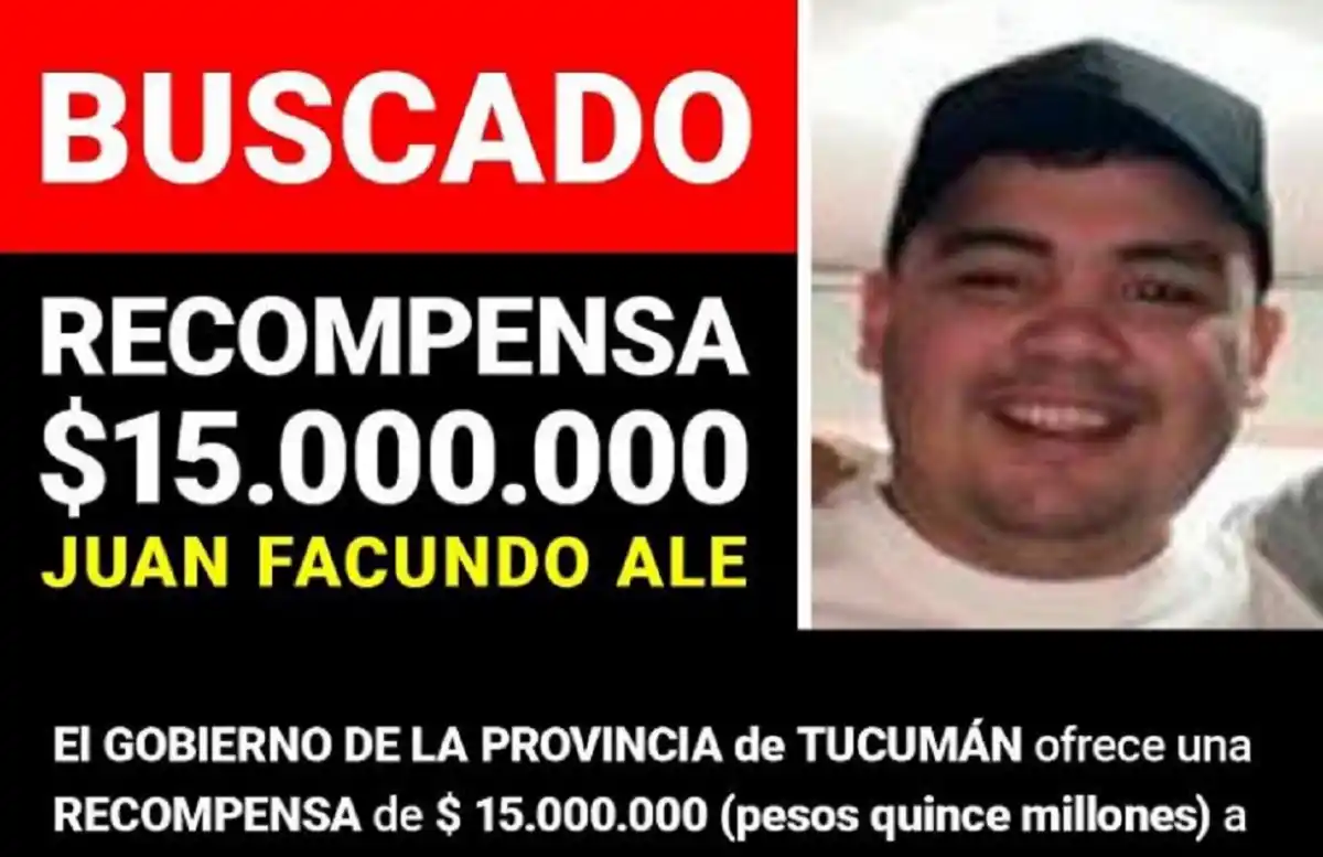 El Gobierno oficializó la recompensa de $15 millones para quienes aporten datos sobre Facundo Ale