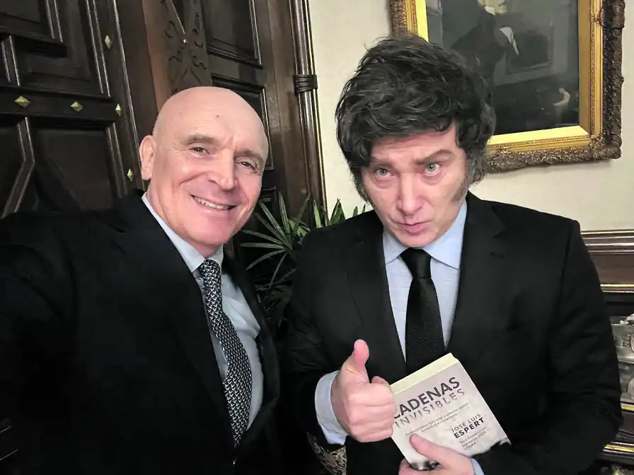 Javier Milei y José Luis Espert, antes de la licencia del diputado. 