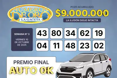 Los Números de Oro de LA GACETA del 10 de octubre de 2025