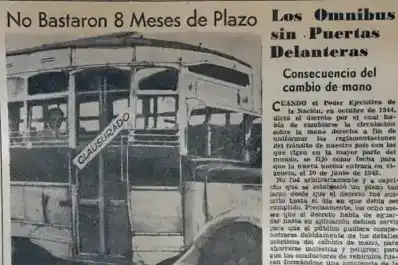 Recuerdos fotográficos: 1945. Les clausuran puertas a ómnibus urbanos