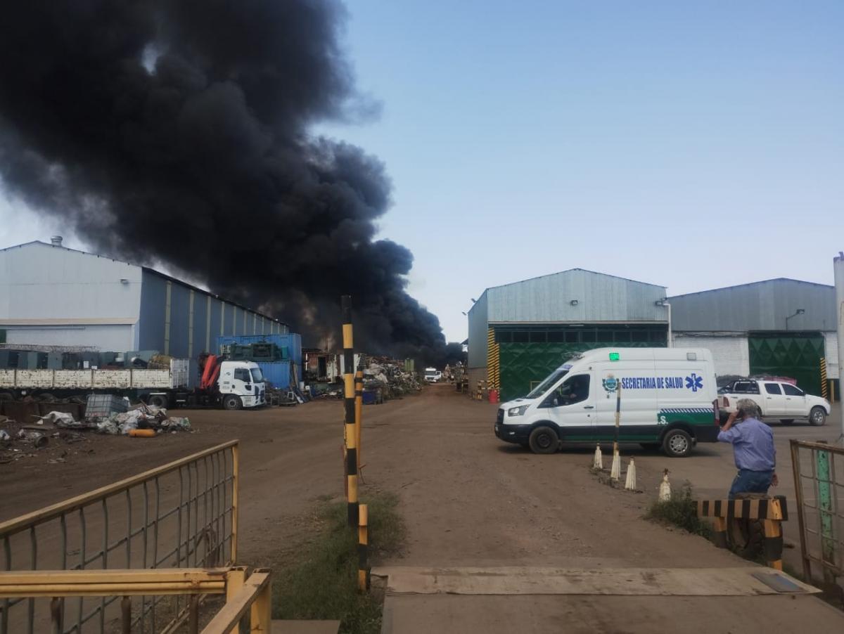 Incendio en el predio.