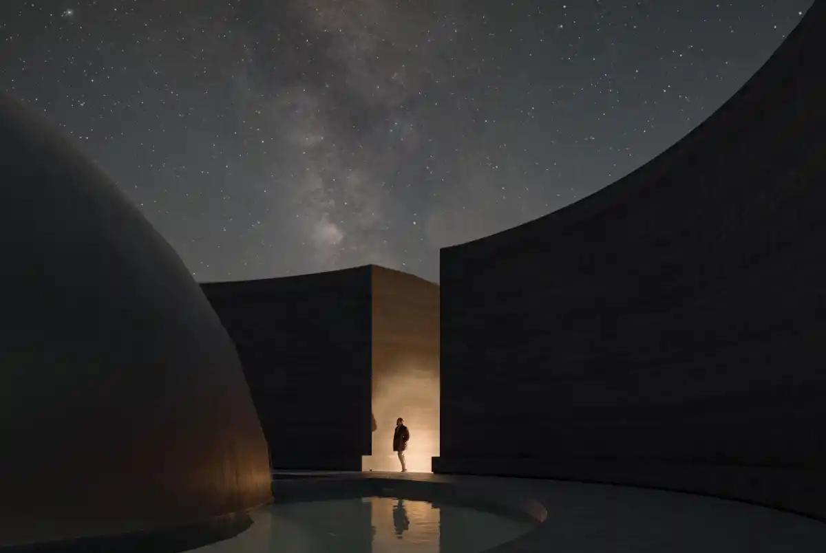 DE NOCHE. Además de la relevancia arquitectónica, el proyecto se destaca por su compromiso con la sustentabilidad. / CORTESÍA VALENTINA RIOS