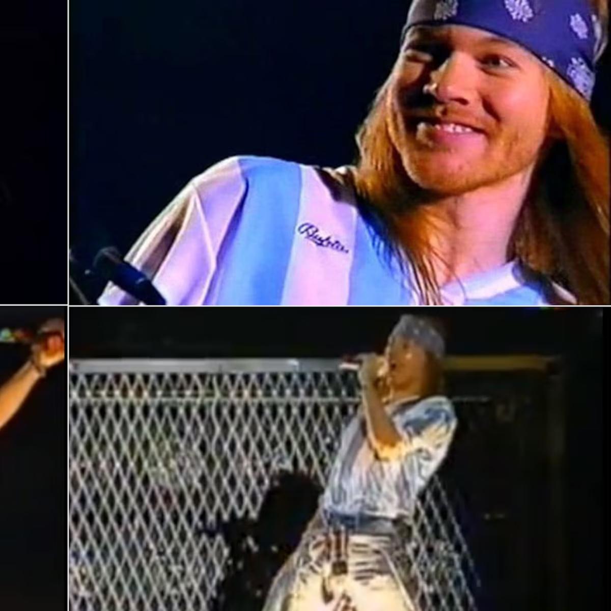 En 1992, Axl Rose subió al escenario luciendo la camiseta de la Selección Argentina