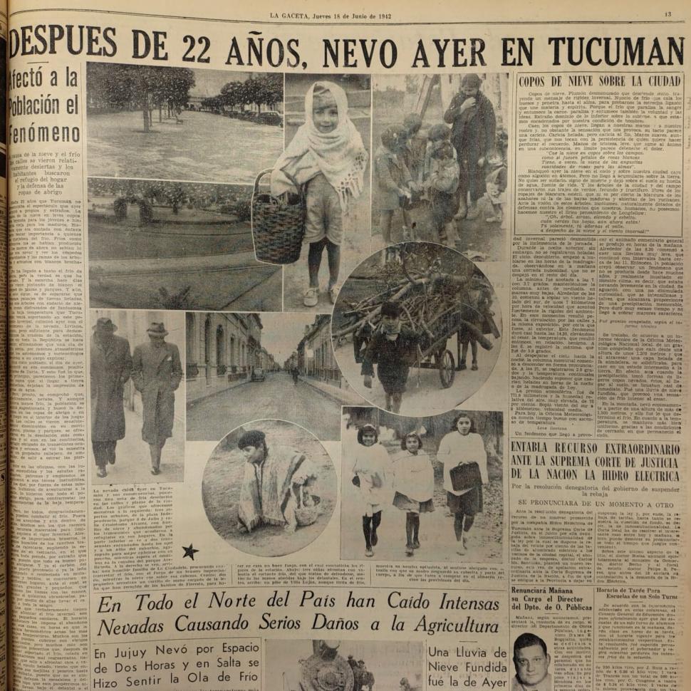 Recuerdos fotográficos: 1942. La segunda nevada del siglo XX en plaza Independencia